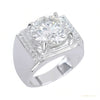 Certified 5.95 ct DEW Round Cut White Moissanite Ring For Mother's Day 18K Gold Plated 18K Gold Plated – white background main image