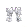 Certified 5.00 ct DEW Moissanite Solitaire Butterfly Studs earrings Gold Vermeil – white background main image