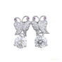 Certified 5.00 ct DEW Moissanite Solitaire Butterfly Studs earrings Gold Vermeil