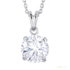 Certified 5.34 ct DEW White Moissanite Solitaire Pendant in Gold Vermeil Gift – white background main image