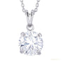 5.34ct DEW White Moissanite Round Pendant Necklace
