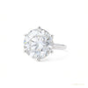 Certified 5.50 ct DEW White Round Cut Solitaire Moissanite Gold Vermeil Ring – white background main image