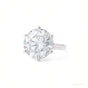 Certified 5.50 ct DEW White Round Cut Solitaire Moissanite Gold Vermeil Ring