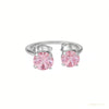 Certified 5.60 ct DEW White & Pink Moissanite Dangler Earrings In Gold Vermeil – white background main image