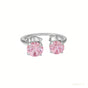 Certified 5.60 ct DEW White & Pink Moissanite Dangler Earrings In Gold Vermeil