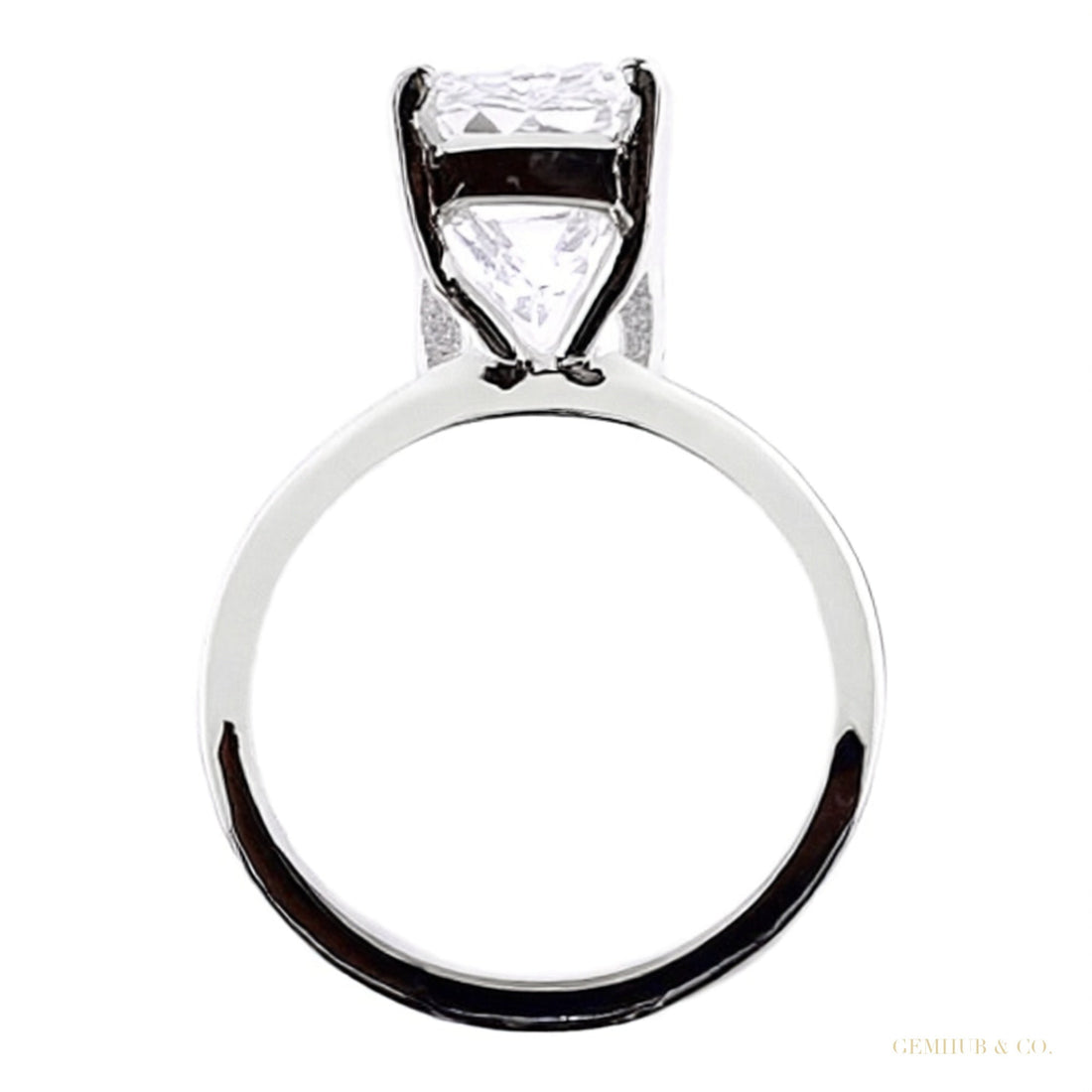Certified 7.5 ct DEW Blue Moissanite Ring in for Anniversary 18K Gold Plated – white background main image