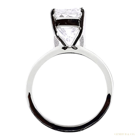 Certified 7.5 ct DEW Blue Moissanite Ring in for Anniversary 18K Gold Plated – white background main image