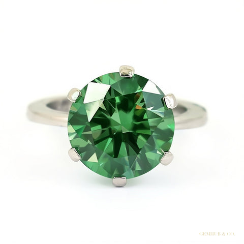Certified 7.55ct VS1 Blue Moissanite Ring Fine Jewellery for Gift 18K Gold Plated Ver 18K Gold Plated – white background main image