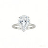 Certified 3.45 ct DEW Pear Cut Moissanite Solitaire Ring in Gift 18K Gold Plated – white background main image