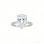 Certified 3.45 ct DEW Pear Cut Moissanite Solitaire Ring in Gift 18K Gold Plated