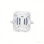 Certified 4 ct DEW Emerald Cut Moissanite Solitaire Ring in 18K Gold Plated