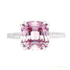 Certified 5.2 ct DEW Radiant Cut Moissanite Ring in 18K Gold Plated – white background main image