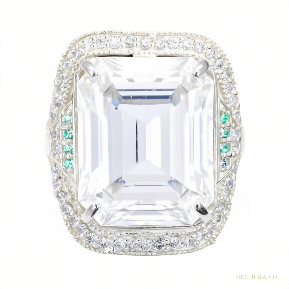 Certified 5.75 ct DEW Moissanite Solitaire Ring in Gift 18K Gold Plated – white background main image