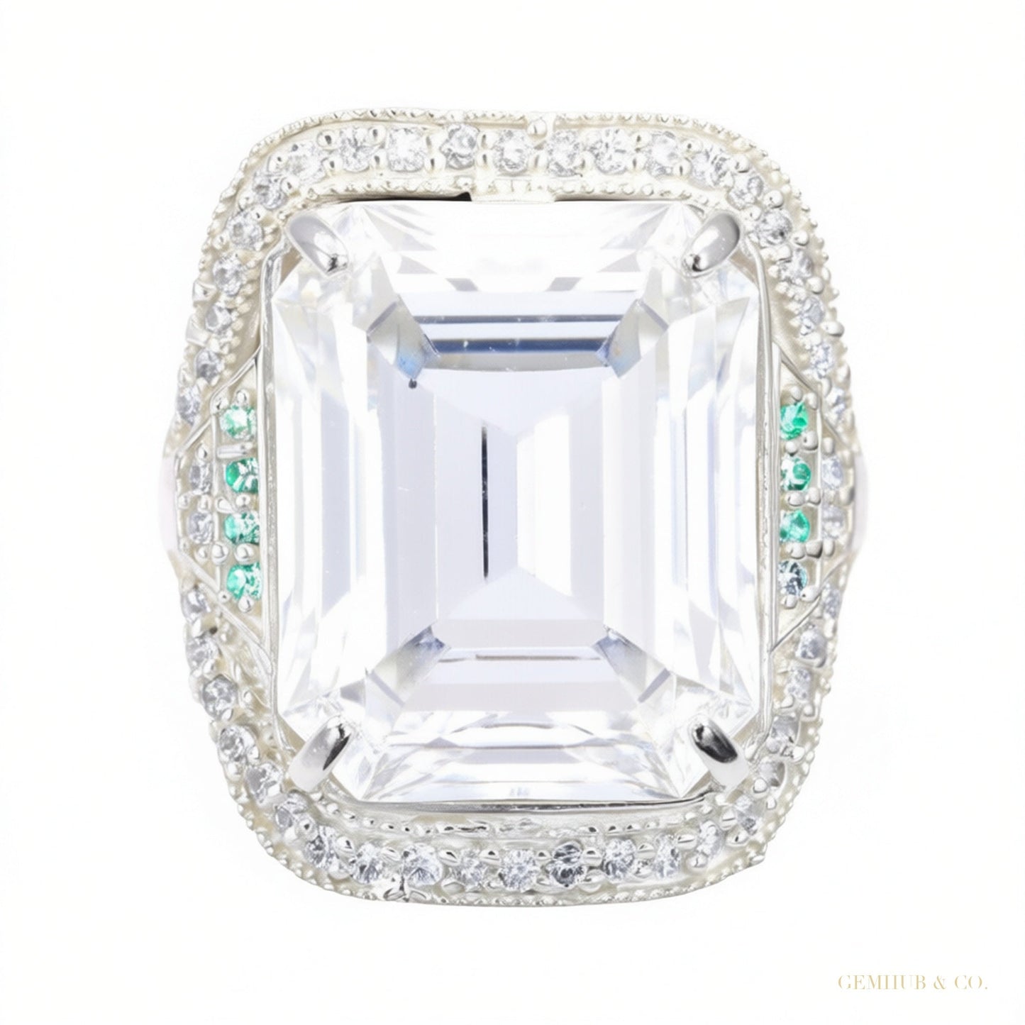 Certified 5.75 ct DEW Moissanite Solitaire Ring in Gift 18K Gold Plated – white background main image