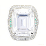 Certified 5.75 ct DEW Moissanite Solitaire Ring in Gift 18K Gold Plated – white background main image