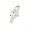 Certified 7.30 ct DEW Round Cut Moissanite Ring in for Women 18K Gold Plated – white background main image