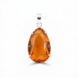 GEMHUB Yellow Citrine Pear 105 Ct natural gemstone pendant in 925 sterling silver