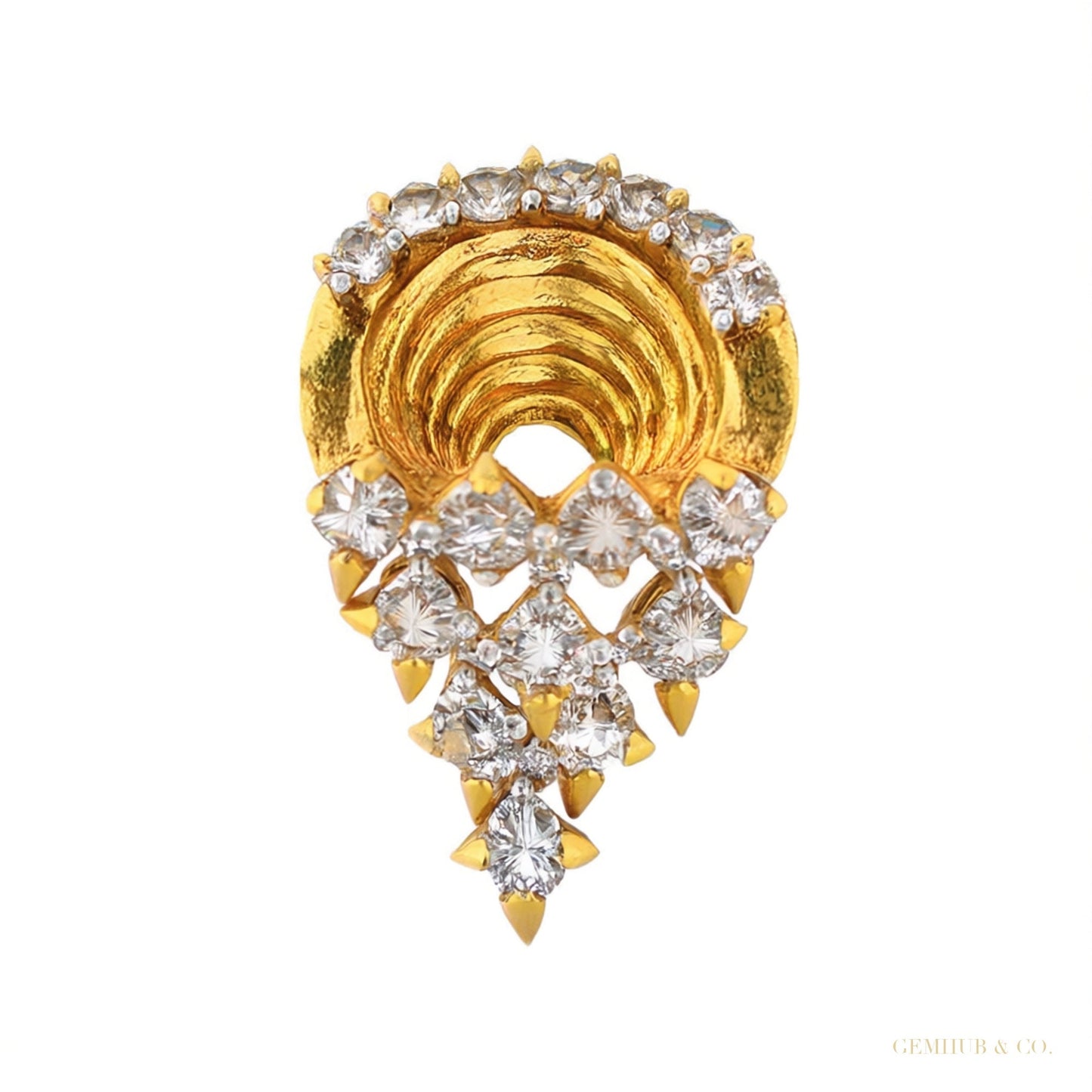 Diamond Pendant And Earrings Set in 18KT Yellow Gold, 0.93 Ct. IGI Certified – white background main image
