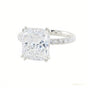 EGL Certified 4 ct DEW Cushion Cut White Moissanite Ring 18K Gold Plated