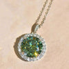 GEMHUB 8 Ct round cut blue lab grown diamond pendant with halo setting in 18k gold vermeil.
