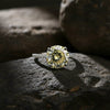 GEMHUB 2.90 Ct round cut champagne lab grown diamond ring with VS1 clarity in 18k gold vermeil.