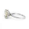GEMHUB 2.90 Ct round cut champagne lab grown diamond ring with pavé band in 18k gold vermeil.