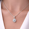 GEMHUB 3.50 Ct round cut lab grown diamond pendant in 18k gold vermeil with VS1 clarity.