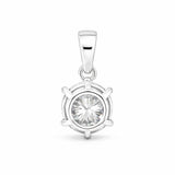 GEMHUB 3.00 Ct round cut lab grown diamond pendant in 18k gold vermeil with VS1 clarity.