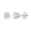 GEMHUB 14K white gold stud earrings featuring 3 Ct round lab-created diamonds with screw backs.