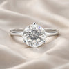 GEMHUB 2.20 Ct round cut lab grown diamond ring in 18k gold vermeil with VS1 clarity.