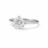 GEMHUB 2.20 Ct round cut lab grown diamond ring in 18k gold vermeil with VS1 clarity.