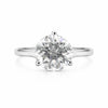 GEMHUB 2.20 Ct round cut lab grown diamond ring in 18k gold vermeil, VS1 clarity.