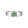 GEMHUB 2.00 Ct round cut green lab-grown diamond ring with VS1 clarity, set in 18k gold vermeil.