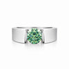 GEMHUB 2.00 Ct round cut green lab grown diamond ring, VS1 clarity, 18k gold vermeil.