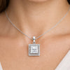 GEMHUB 2 Ct princess cut lab-grown diamond pendant with VS1 clarity in 18k gold vermeil.