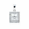 GEMHUB 2 Ct princess cut lab-grown diamond pendant in 18k gold vermeil with VS1 clarity, surrounded by a halo of smaller diamonds.