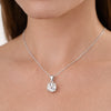 GEMHUB 3.50 Ct round cut lab grown diamond pendant in 18k gold vermeil, VS1 clarity, white color.