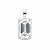 GEMHUB 3.30 Ct emerald cut lab grown diamond pendant, VS1 clarity, 18k gold vermeil setting.