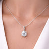GEMHUB 3.00 Ct round cut lab grown diamond pendant in 18k gold vermeil with VS1 clarity.