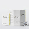 GEMHUB 3 Ct round lab-created diamond with IGI certification report. 14K white gold.