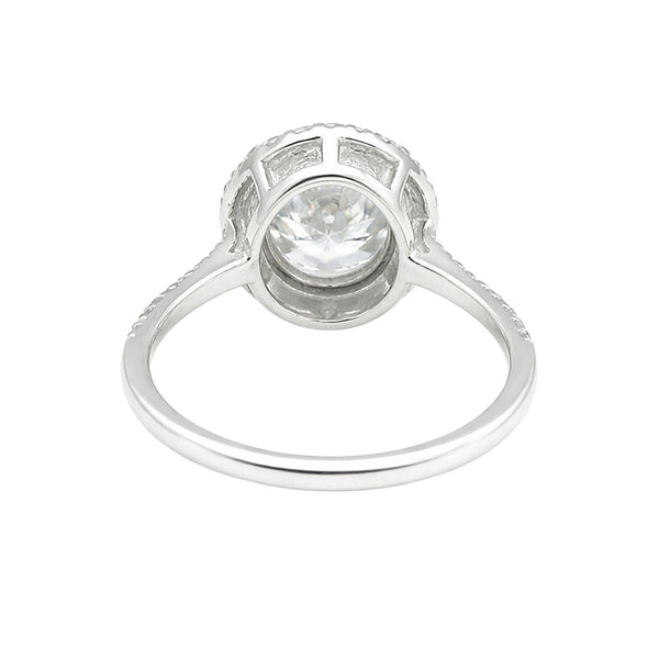 GEMHUB 3.00 Ct oval cut lab grown diamond ring with VS1 clarity in 18k gold vermeil.