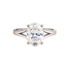 GEMHUB 3 Ct oval cut lab grown diamond ring in 18k gold vermeil with VS1 clarity.