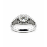 GEMHUB 3 Ct round cut lab grown diamond ring in 18k gold vermeil with VS1 clarity.