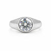 GEMHUB 3 Ct round cut lab grown diamond ring in 18k gold vermeil with VS1 clarity.