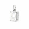 GEMHUB 4.50 Ct emerald cut lab grown diamond pendant with VS1 clarity, set in 18k gold vermeil with pavé diamond bail.