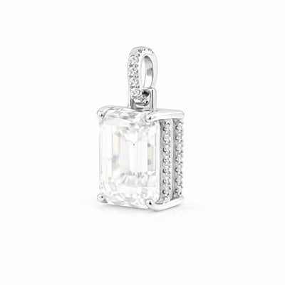 4.50 Ct Emerald Cut Lab Grown Diamond Pendant — VS1 Clarity, 18k Gold Vermeil