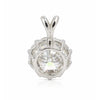 GEMHUB 4.00 Ct round cut lab grown diamond pendant in 18k gold vermeil, VS1 clarity, white color.