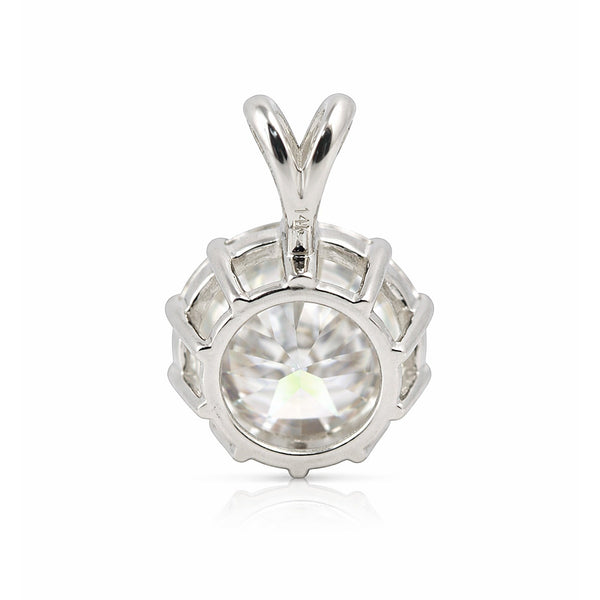 GEMHUB 4.00 Ct round cut lab grown diamond pendant in 18k gold vermeil, VS1 clarity, white color.