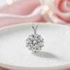 GEMHUB 4.00 Ct round cut lab grown diamond pendant in 18k gold vermeil, VS1 clarity, white color.
