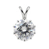 GEMHUB 4.00 Ct round cut lab grown diamond pendant in 18k gold vermeil, VS1 clarity, white color.